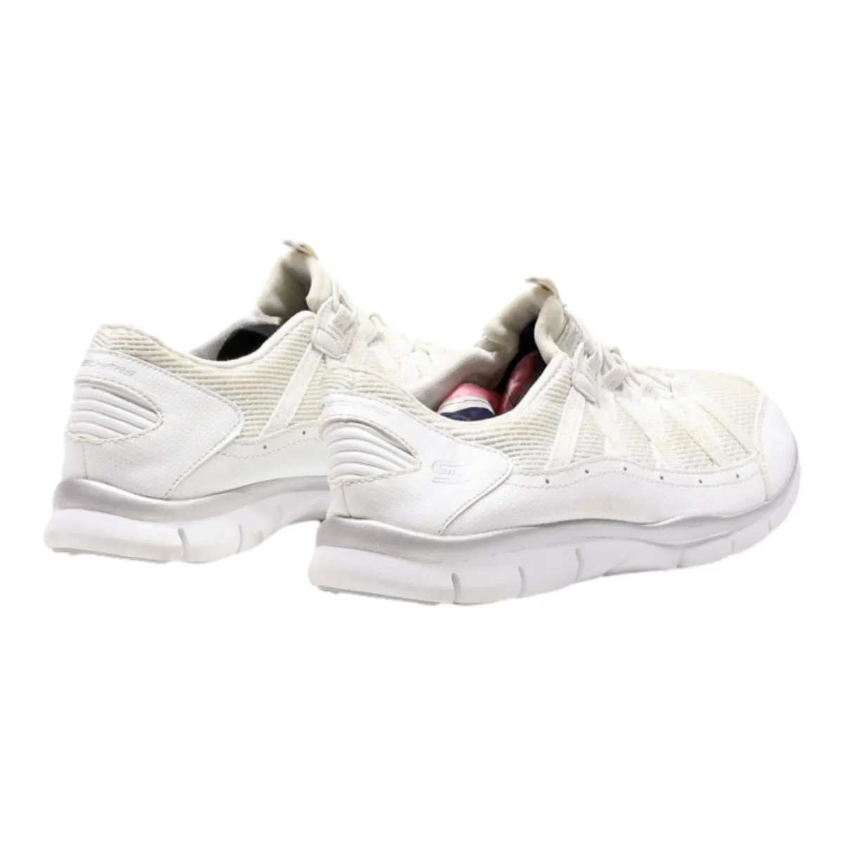 SKECHERS Low Top Trainers Beige Synthetic Womens UK 4