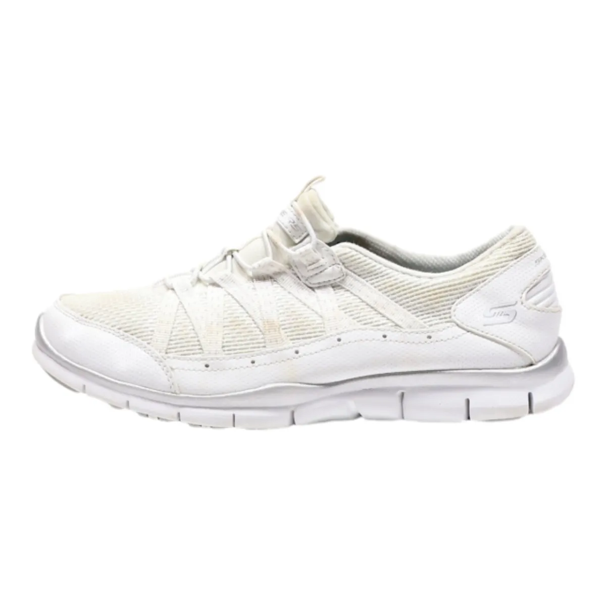SKECHERS Low Top Trainers Beige Synthetic Womens UK 4