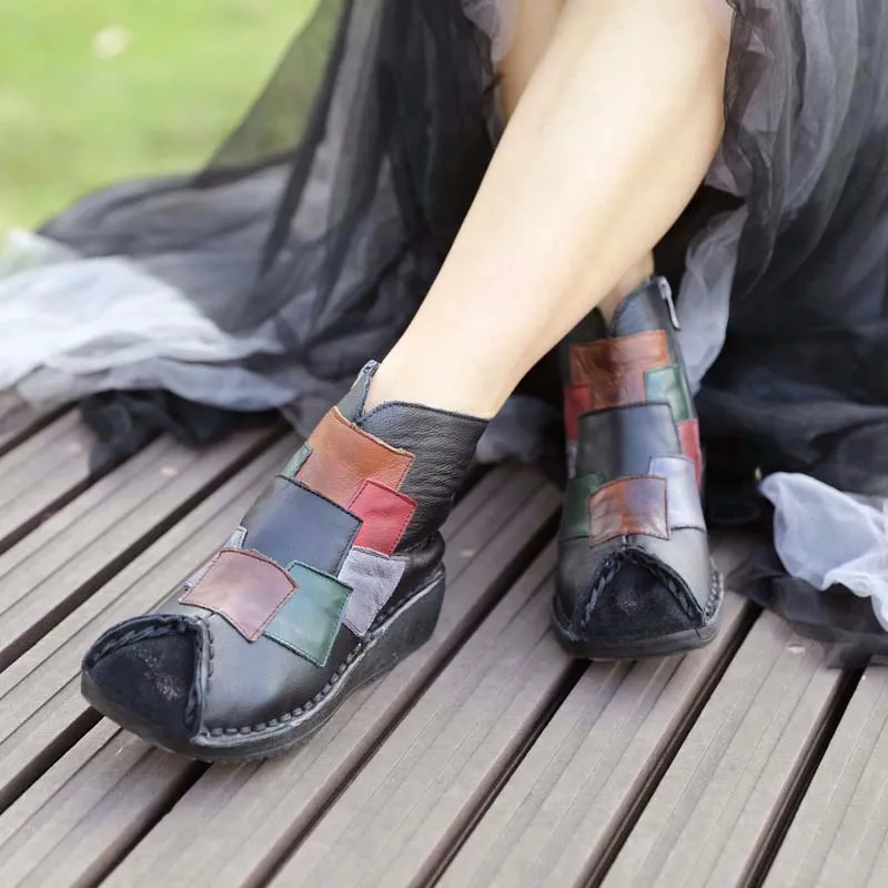 Soft Bottom Ethnic Patching  Handmade Shoes|Gift Shoes