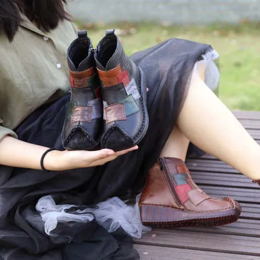 Soft Bottom Ethnic Patching  Handmade Shoes|Gift Shoes