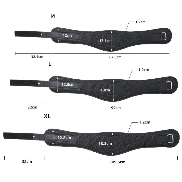Sports Waist Support Squat Weightlifting Training Belt, Size: XL(Black)