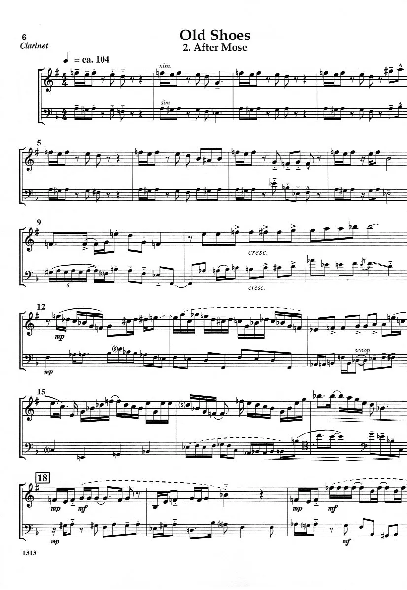 Stewart, Don % Old Shoes, op. 54 (performance scores) - CL/BSN