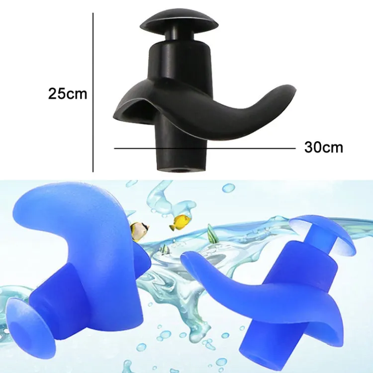Swimming Waterproof Spiral Silicone Earplugs(Blue)