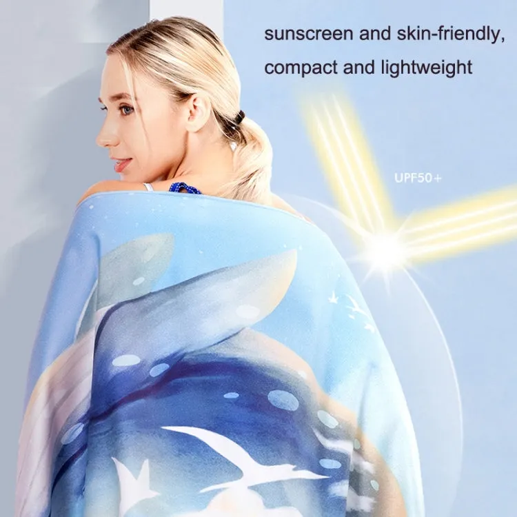 SY004 Resort Seaside Portable Diving Printed Microfiber Beach Towel(Ocean World)