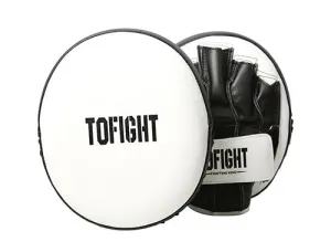 TOFIGHT MUAY THAI BOXING MMA AIR FOCUS MITTS PADS PAIR White