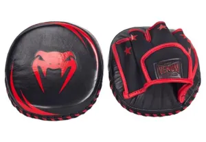 VENUM-03058 MINI MUAY THAI BOXING MMA PUNCHING FOCUS MITTS PADS BLACK RED