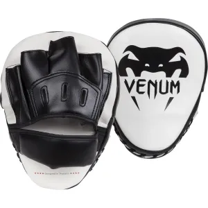 VENUM-1119 LIGHT FOCUS MUAY THAI BOXING MMA PUNCHING FOCUS MITTS PADS White Black
