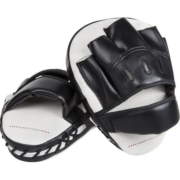 VENUM-1119 LIGHT FOCUS MUAY THAI BOXING MMA PUNCHING FOCUS MITTS PADS White Black