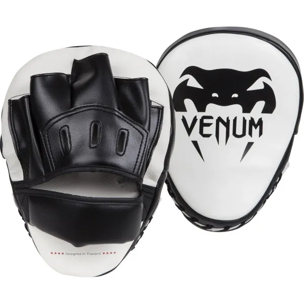 VENUM-1119 LIGHT FOCUS MUAY THAI BOXING MMA PUNCHING FOCUS MITTS PADS White Black