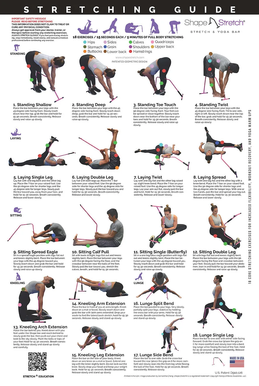 White Shape Stretch - Body Stretch Bar & Poster