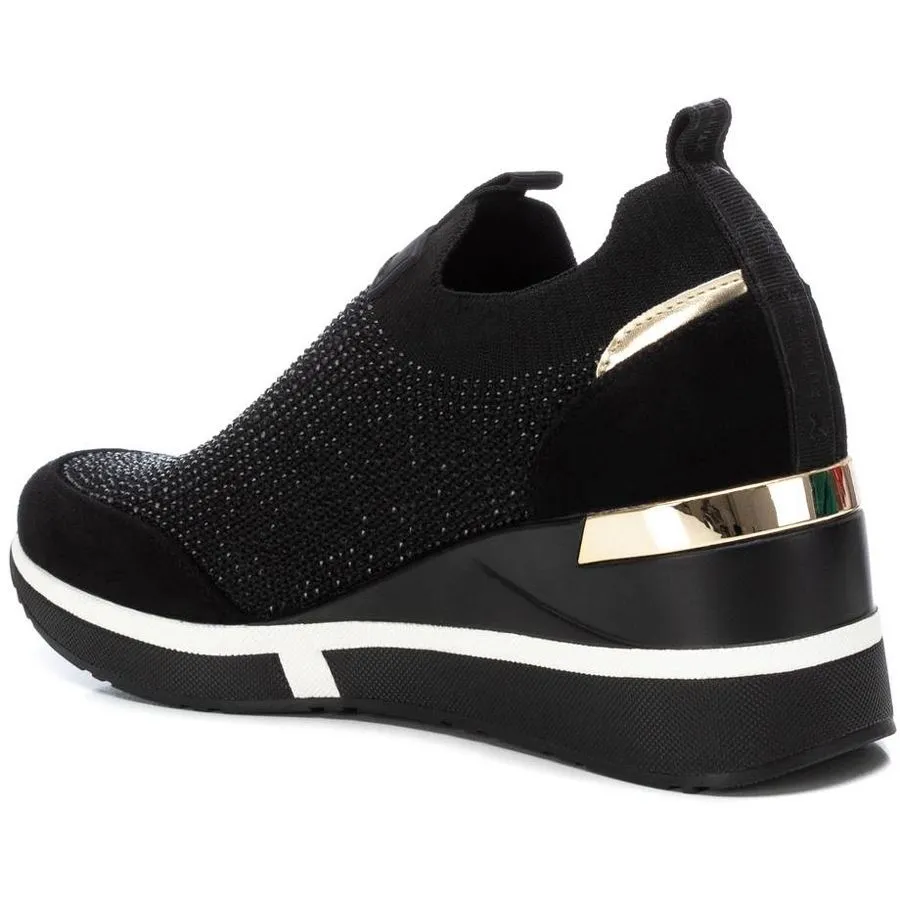 XTI Womens Trainer Wedge 143077 Black