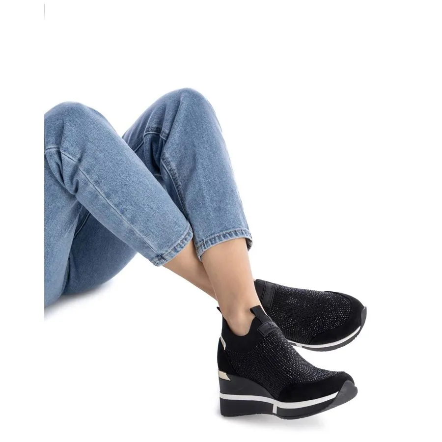 XTI Womens Trainer Wedge 143077 Black