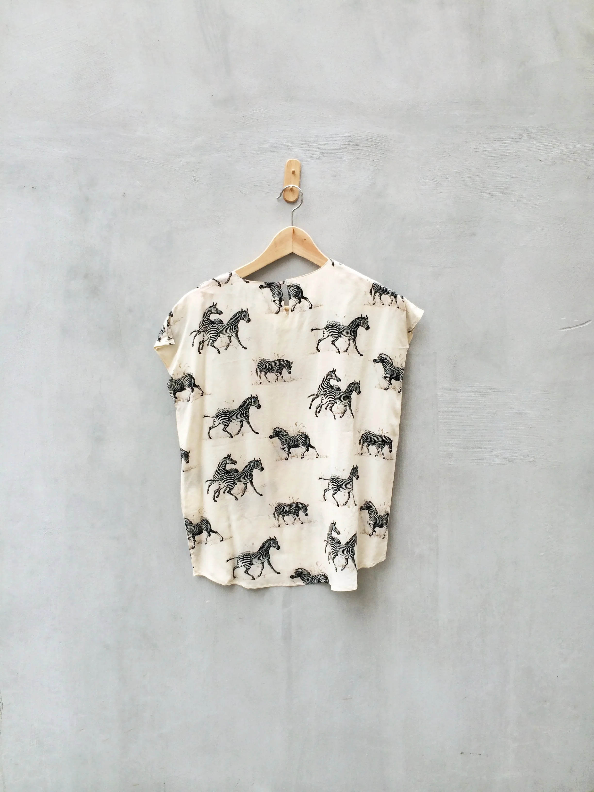 Zebra without Stripes | Cute 80s retro Zebra print Blouse top Silky smooth